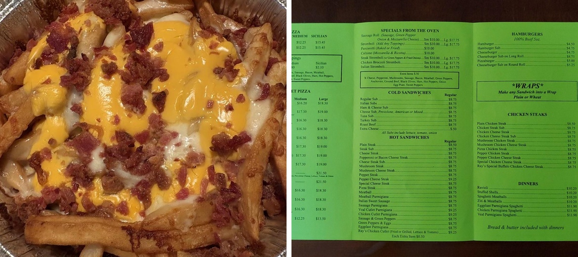 Ray's Pizza Menu